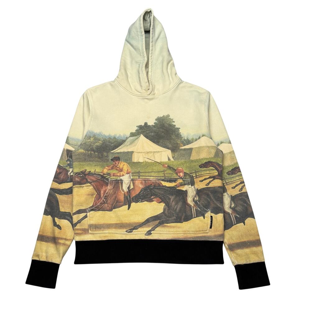 I Love Ugly Horse Racing AOP Hoodie Men's Small Equestrian Sweatshirt